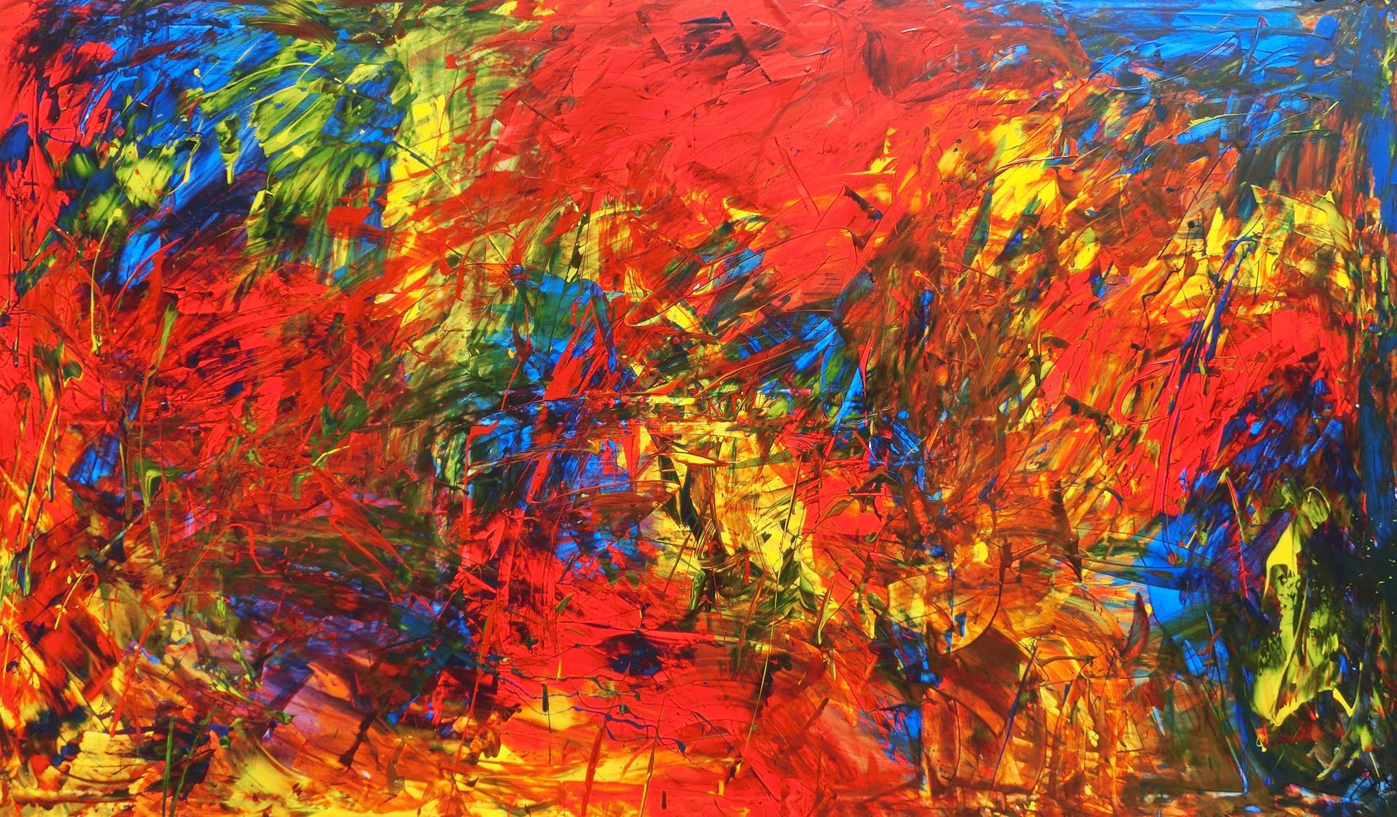 Abstraktes Acrylgemälde bunt modern speziell