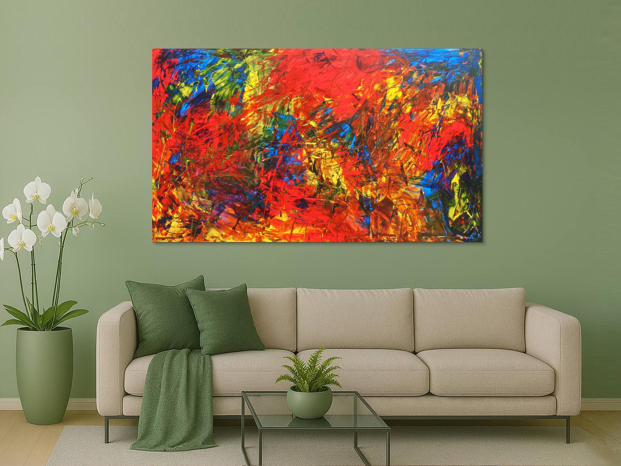 Abstraktes Acrylgemälde bunt modern speziell