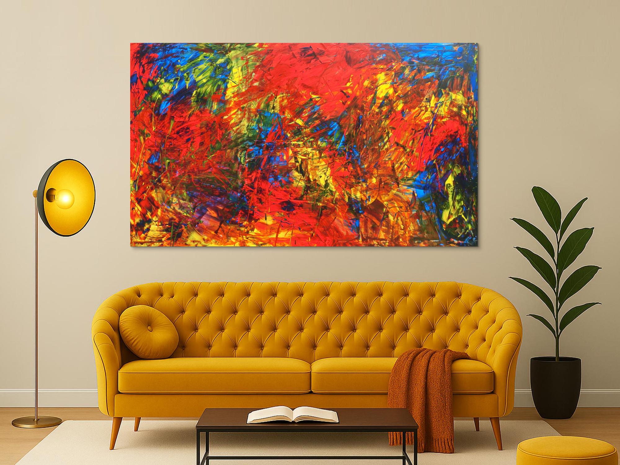 Abstraktes Acrylgemälde bunt modern speziell