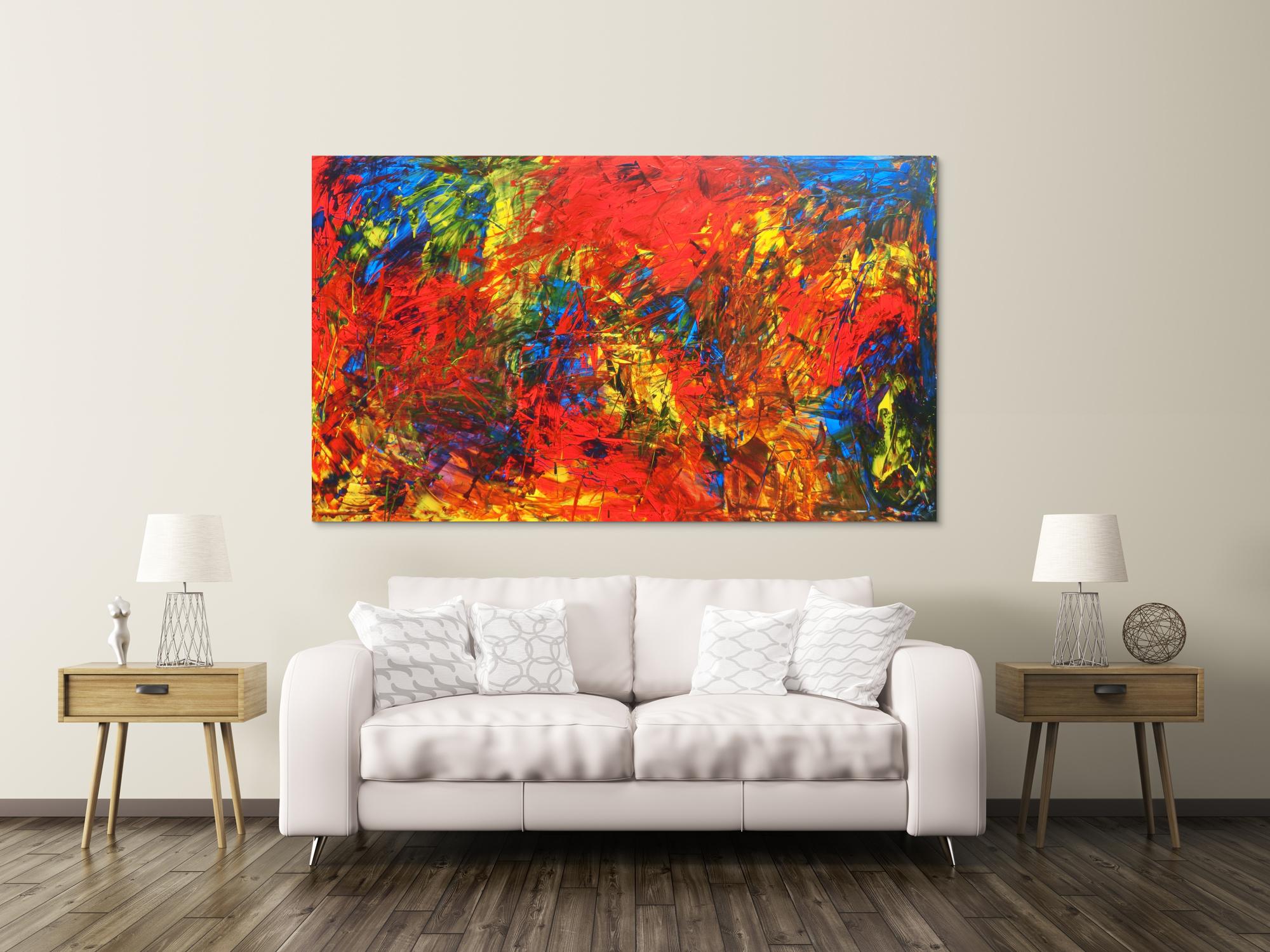 Abstraktes Acrylgemälde bunt modern speziell