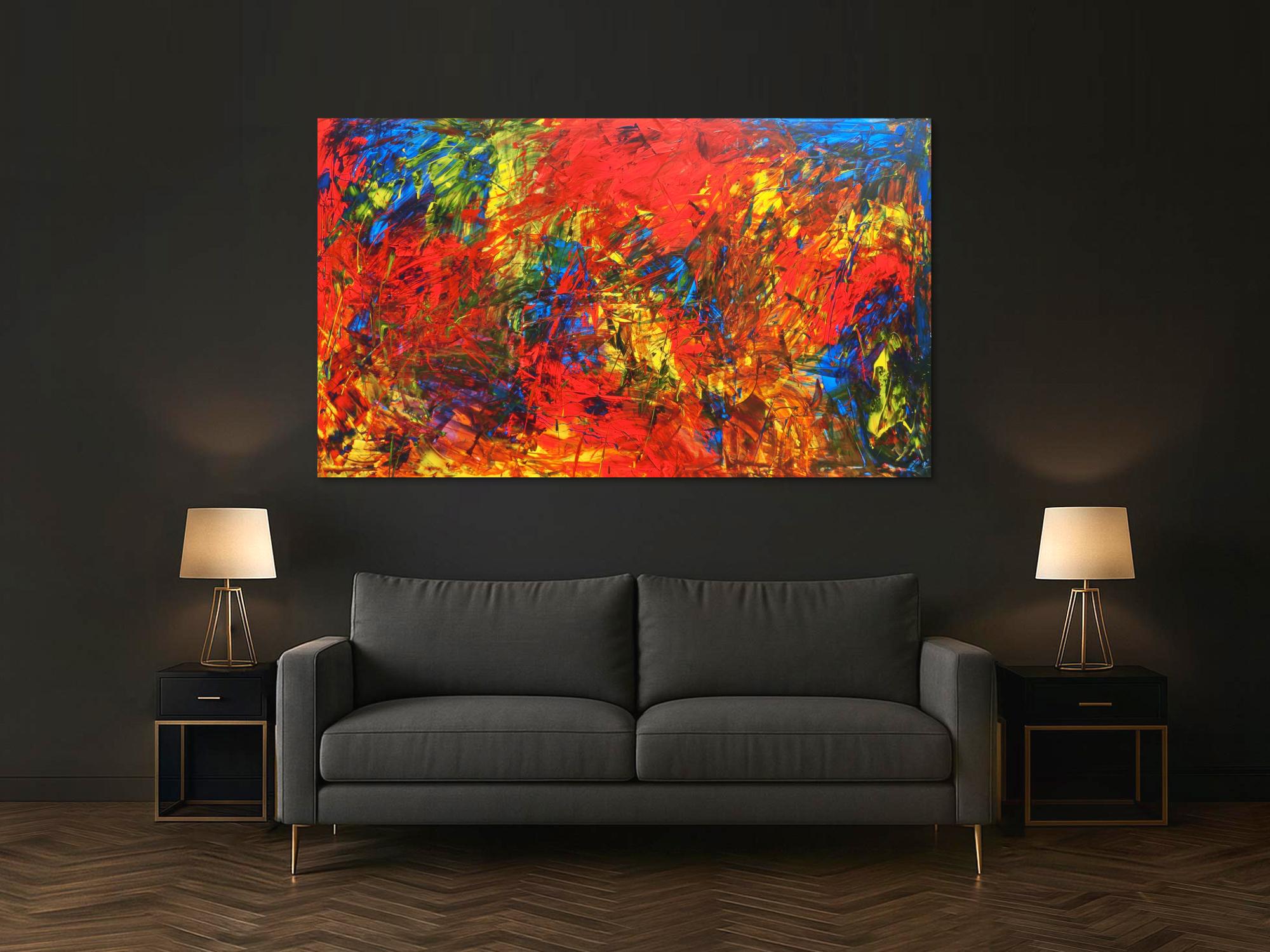 Abstraktes Acrylgemälde bunt modern speziell