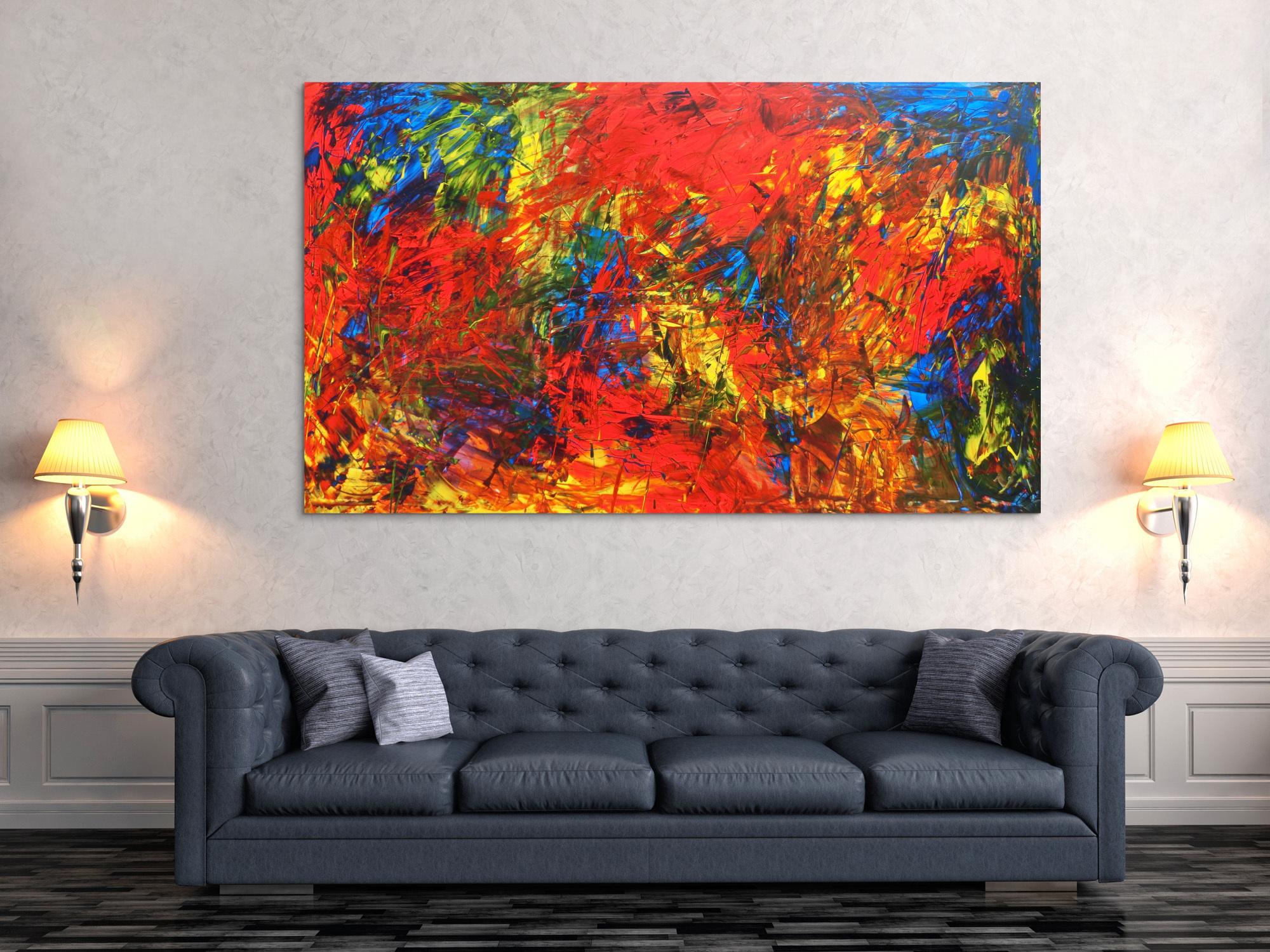 Abstraktes Acrylgemälde bunt modern speziell