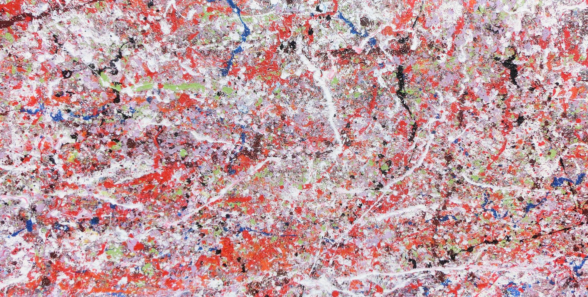 Abstraktes Acrylbild modern rote Farben