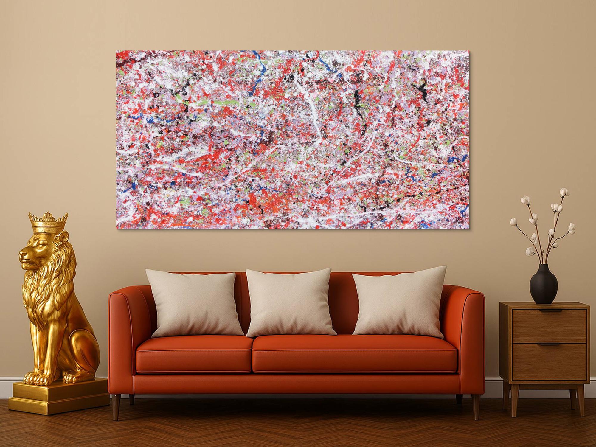 Abstraktes Acrylbild modern rote Farben