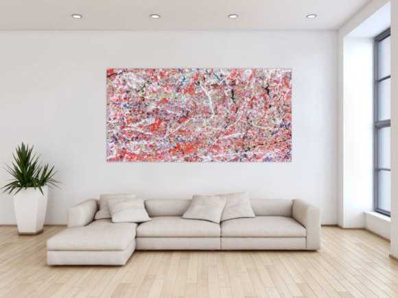 Abstraktes Acrylbild modern rote Farben