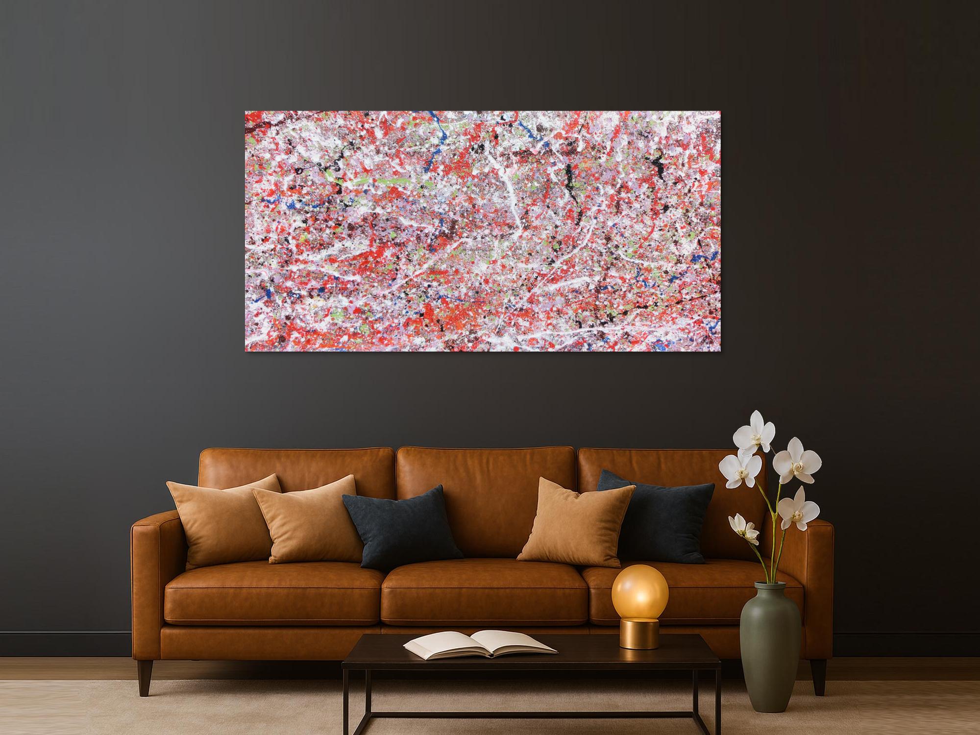 Abstraktes Acrylbild modern rote Farben