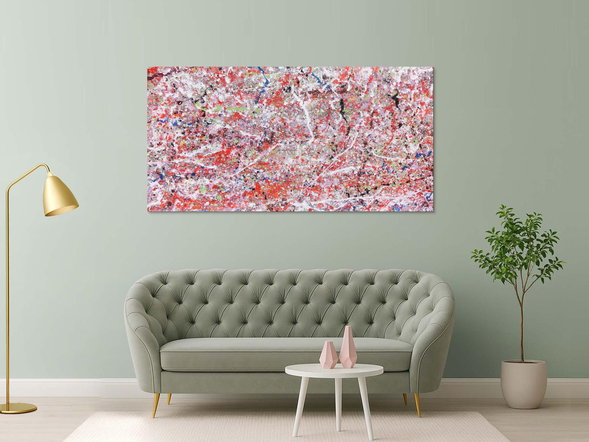 Abstraktes Acrylbild modern rote Farben