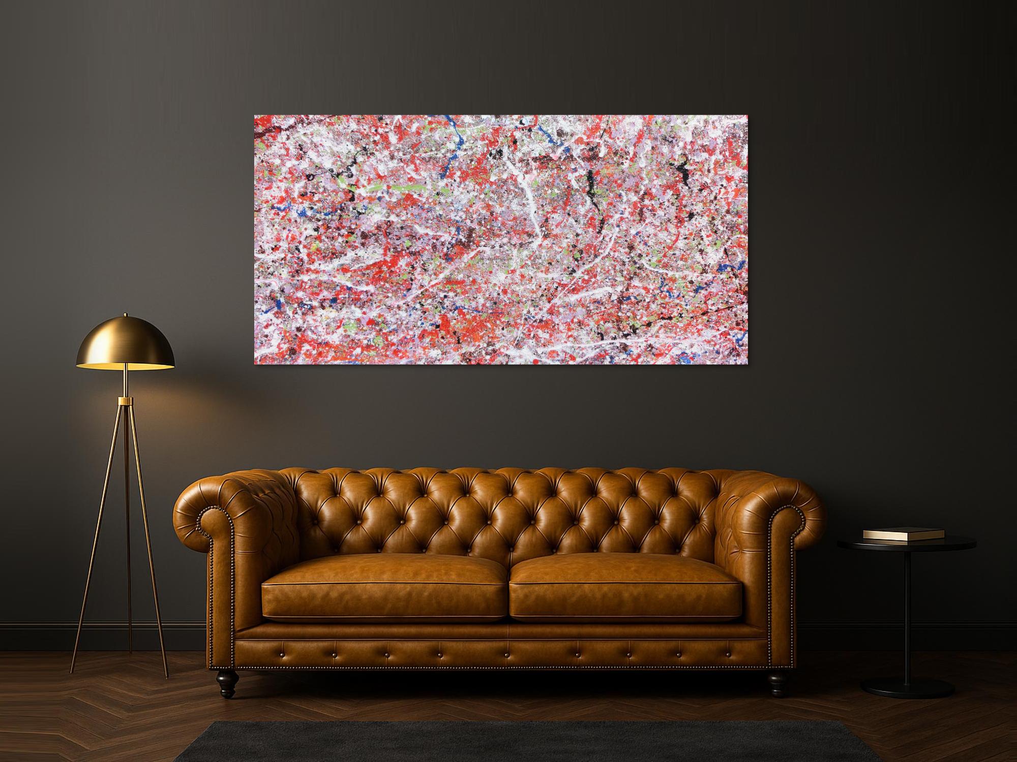 Abstraktes Acrylbild modern rote Farben