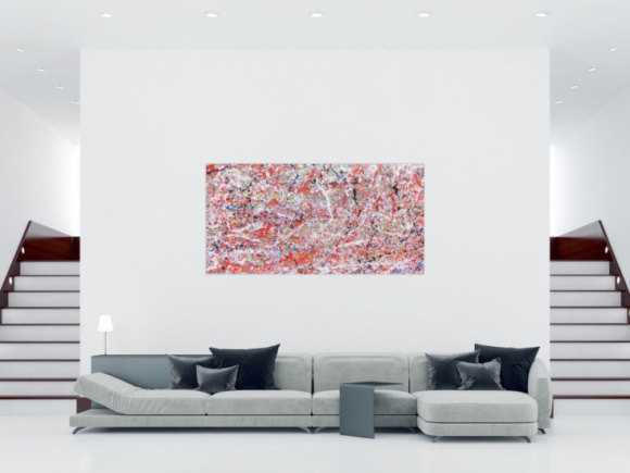Abstraktes Acrylbild modern rote Farben