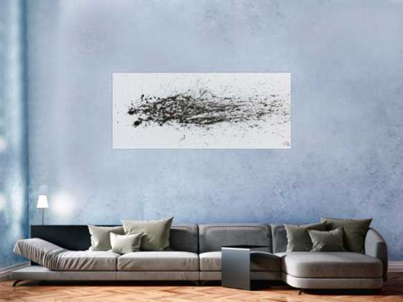 Schlichtes Acrylbild abstrakt modern weiß braun