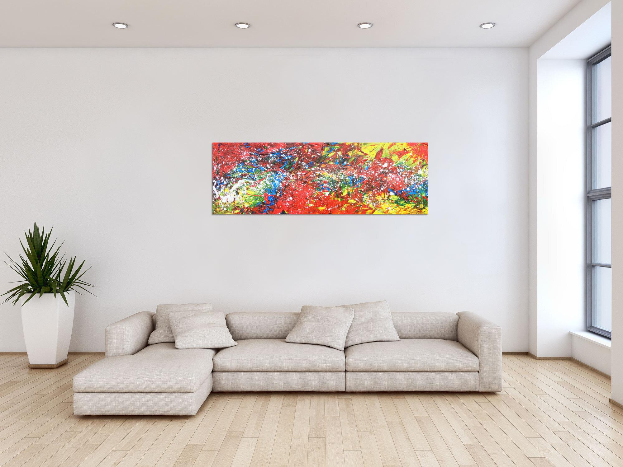 Abstraktes Acrylbild bunt modern viele Farben