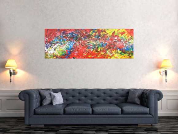 Abstraktes Acrylbild bunt modern viele Farben