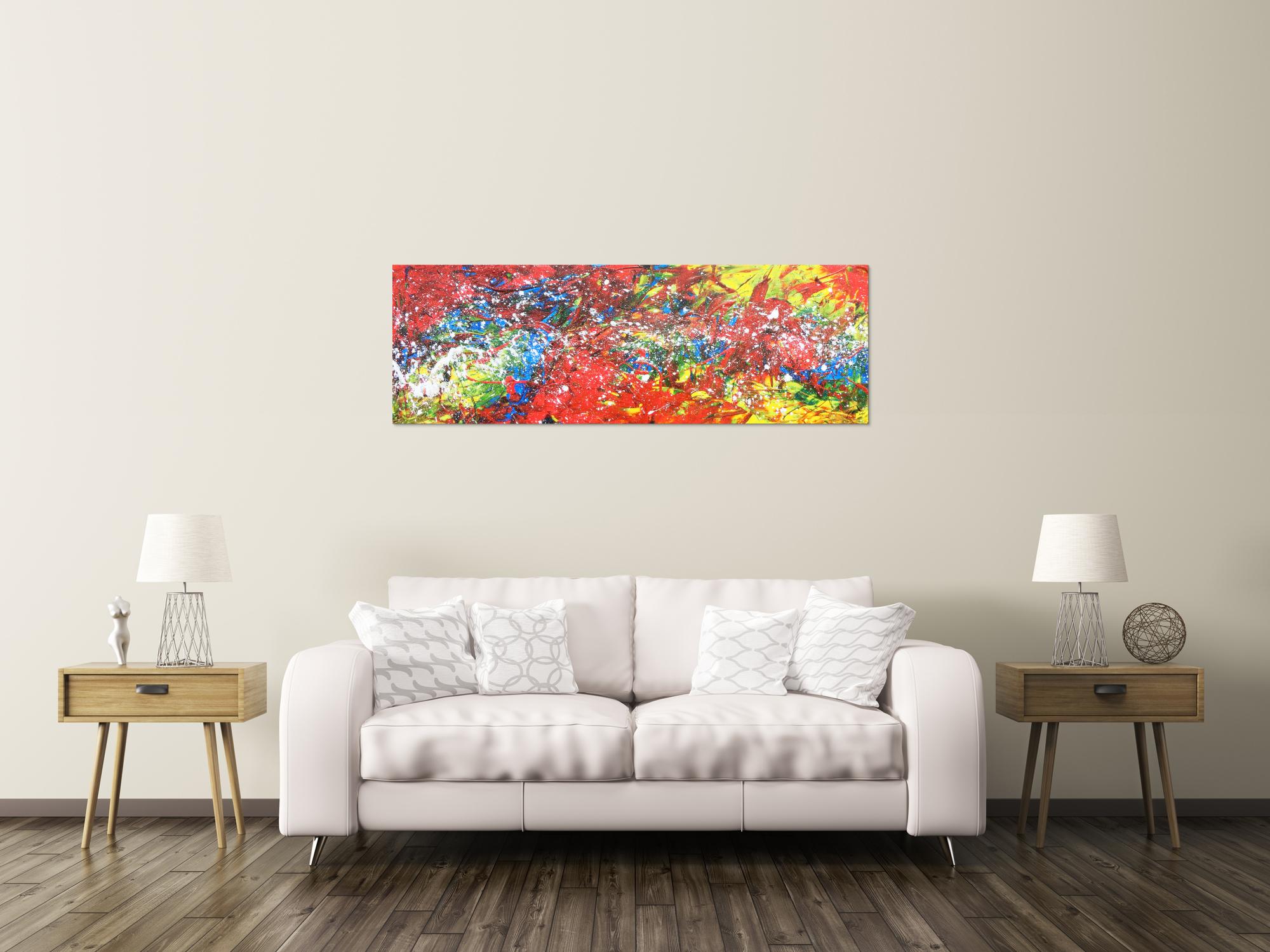 Abstraktes Acrylbild bunt modern viele Farben