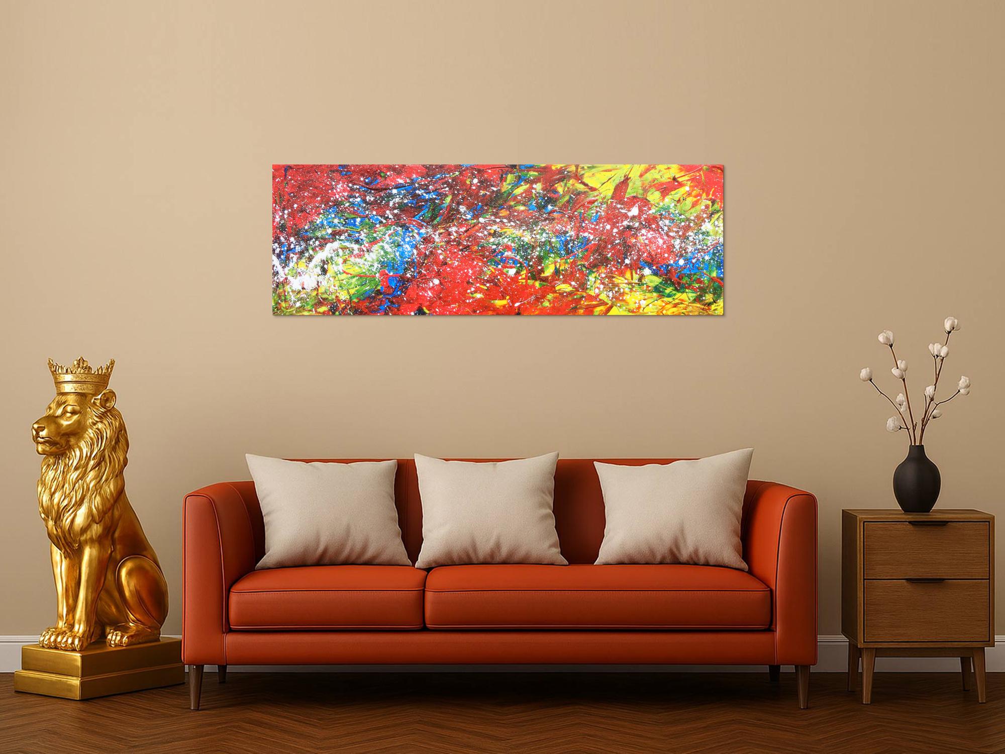 Abstraktes Acrylbild bunt modern viele Farben