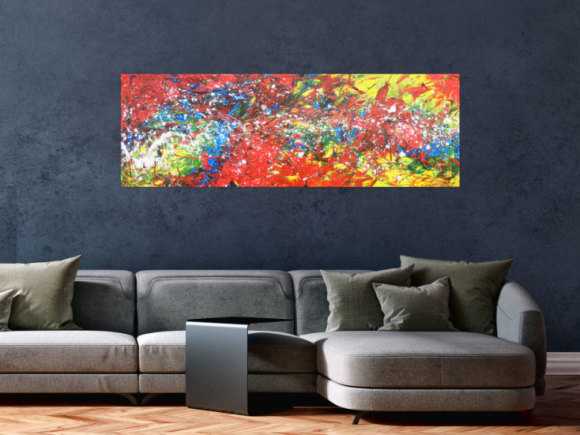 Abstraktes Acrylbild bunt modern viele Farben