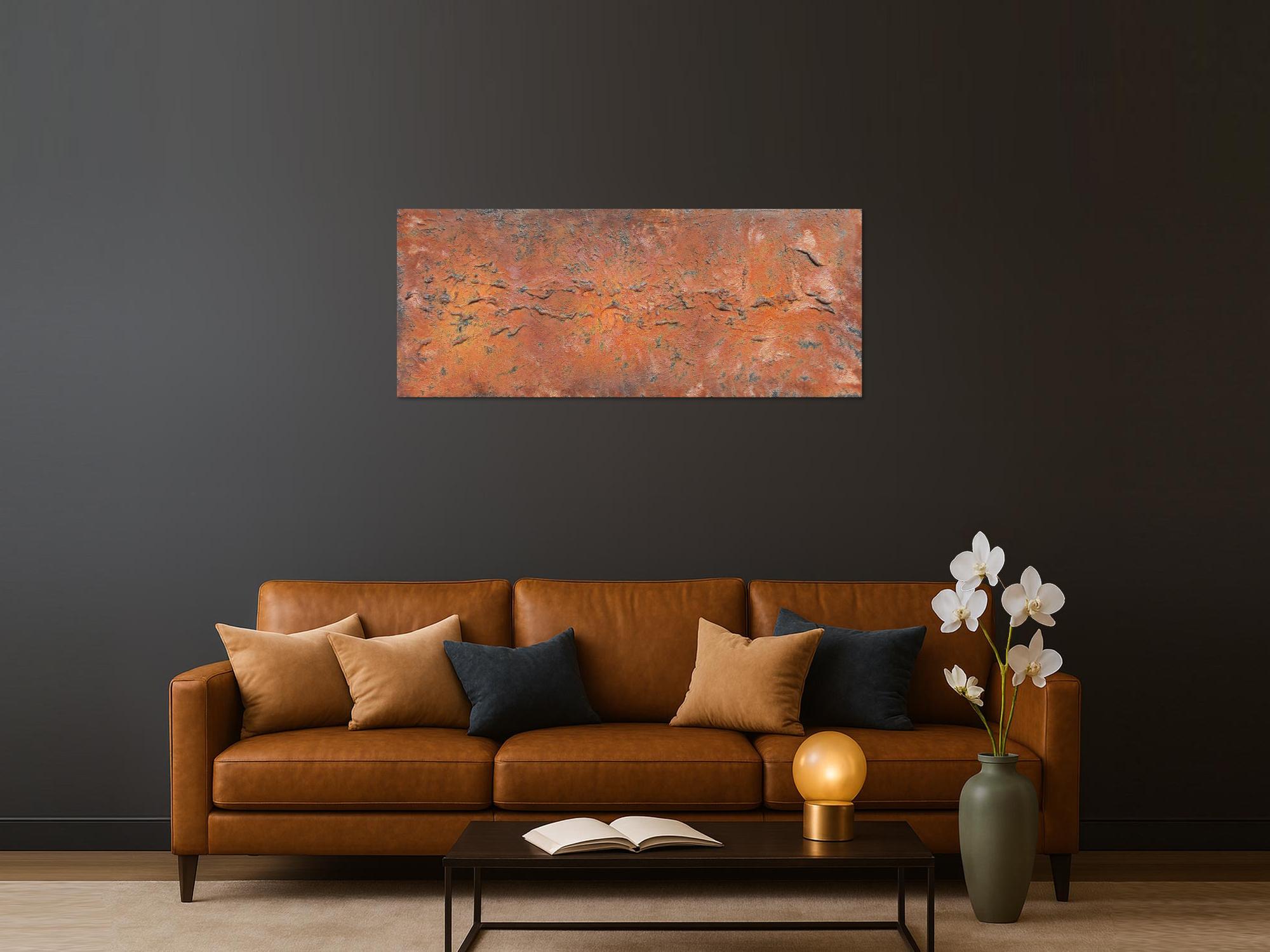 Abstraktes Acrylbild aus echtem Rost modern Kunst aus Rost