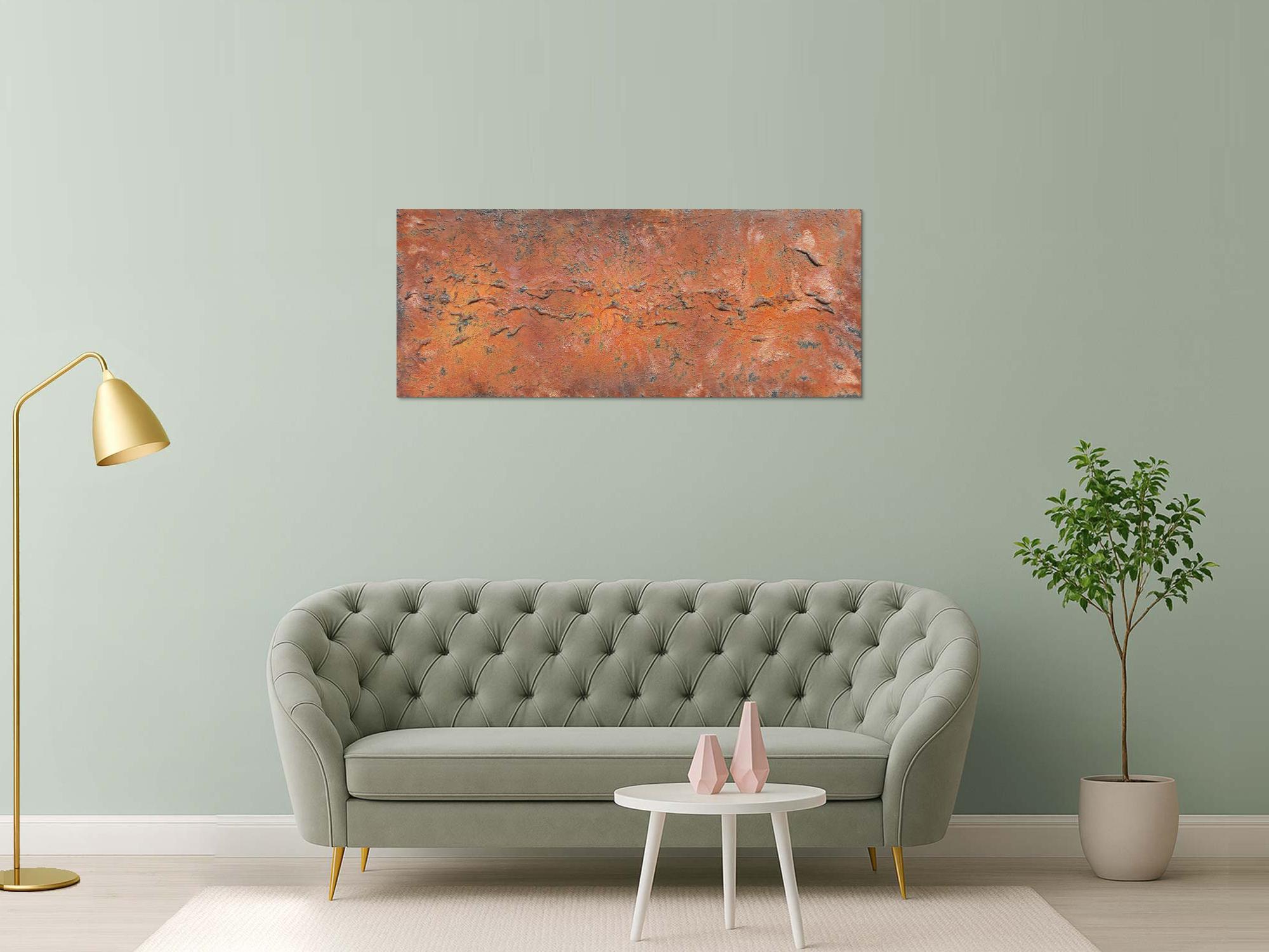 Abstraktes Acrylbild aus echtem Rost modern Kunst aus Rost