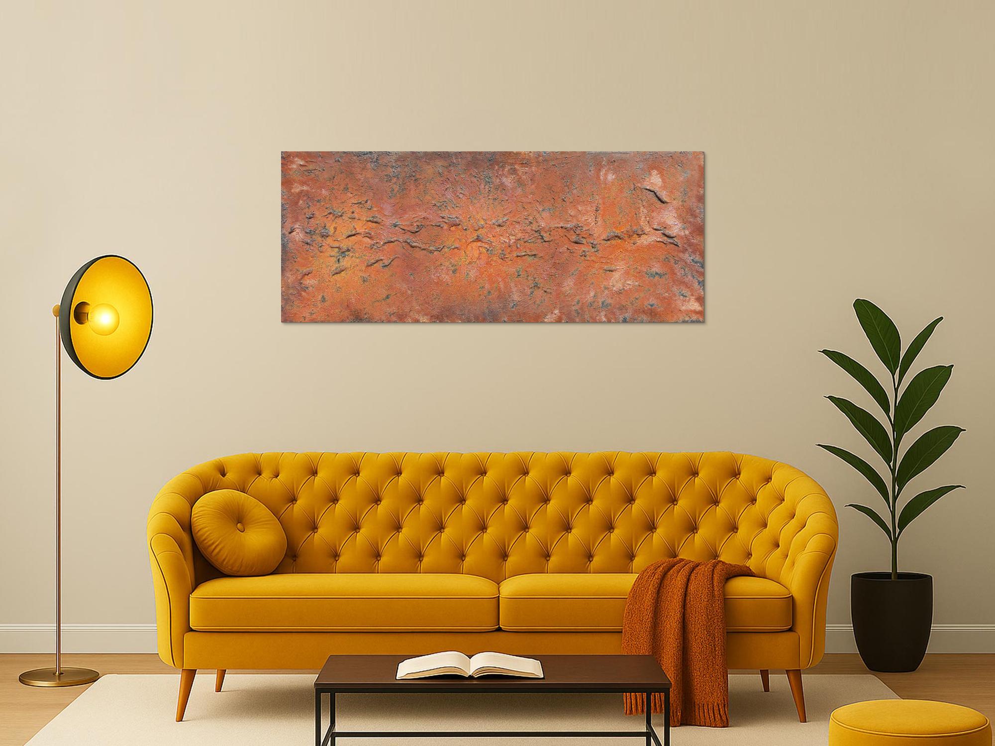 Abstraktes Acrylbild aus echtem Rost modern Kunst aus Rost