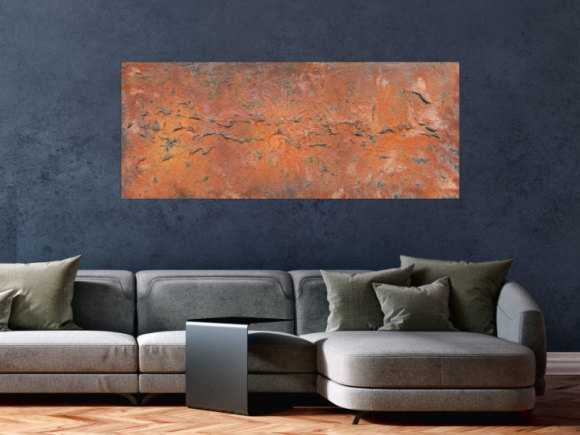 Abstraktes Acrylbild aus echtem Rost modern Kunst aus Rost