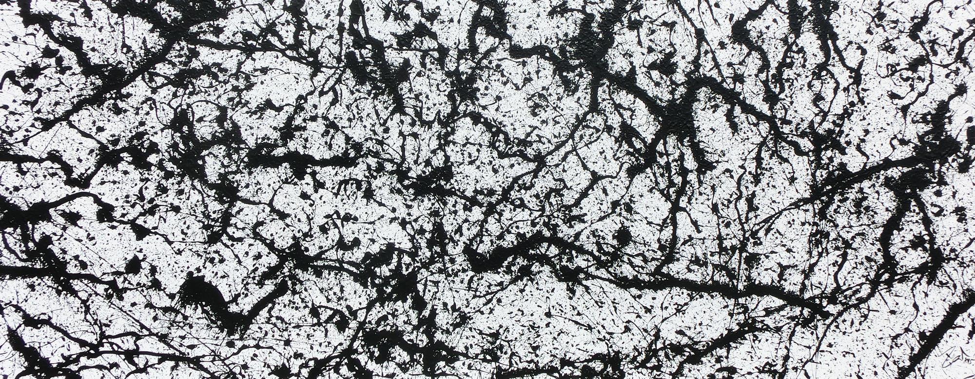 Abstraktes Acrylbild modern schlicht schwarz weiß