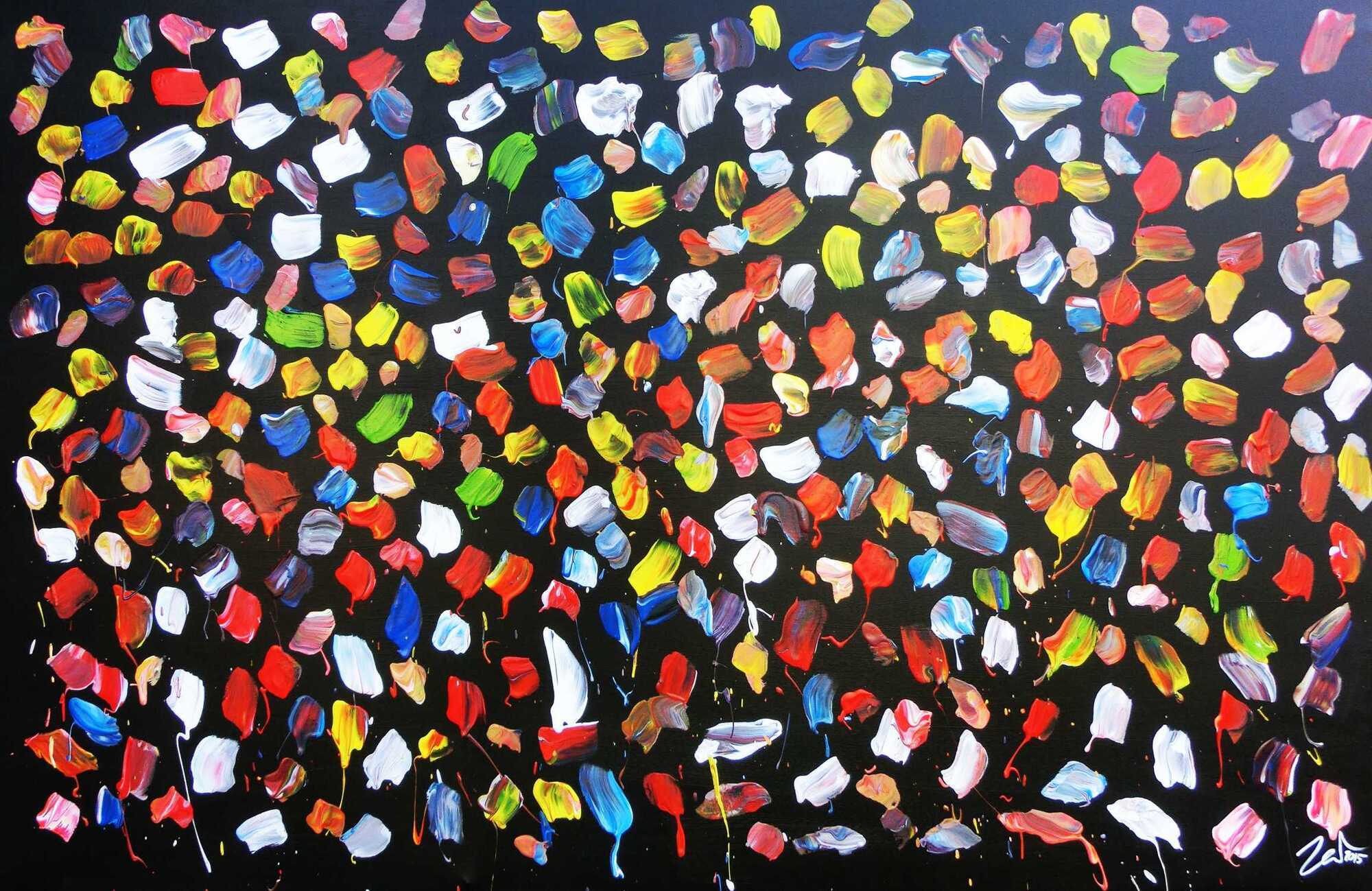 Buntes Acrylbild abstrakt viele Farben modern