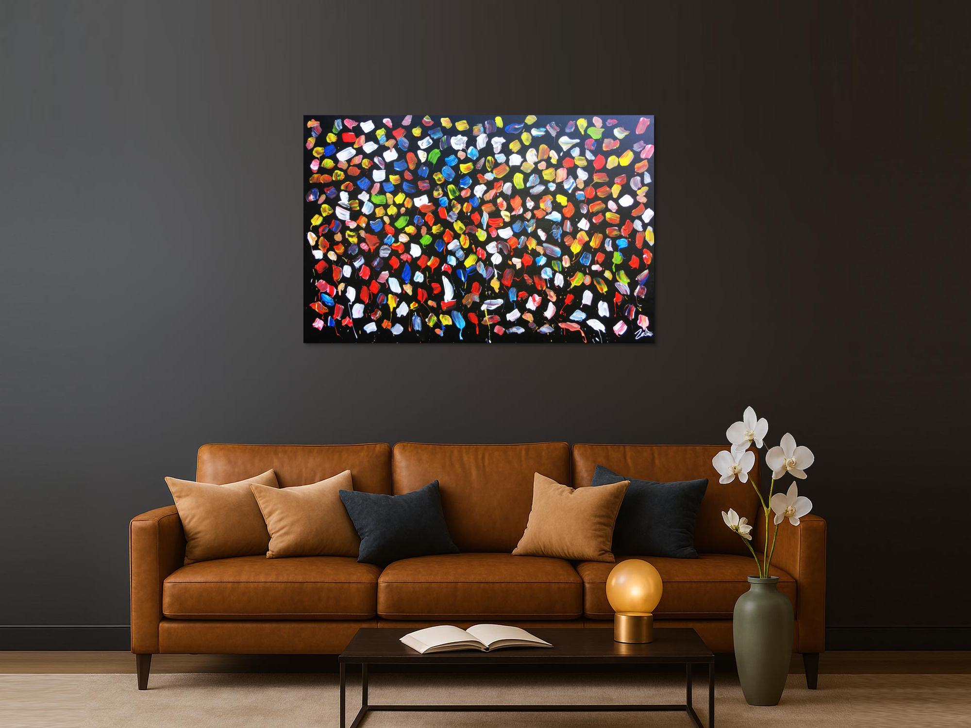 Buntes Acrylbild abstrakt viele Farben modern