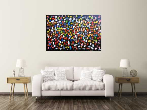 Buntes Acrylbild abstrakt viele Farben modern