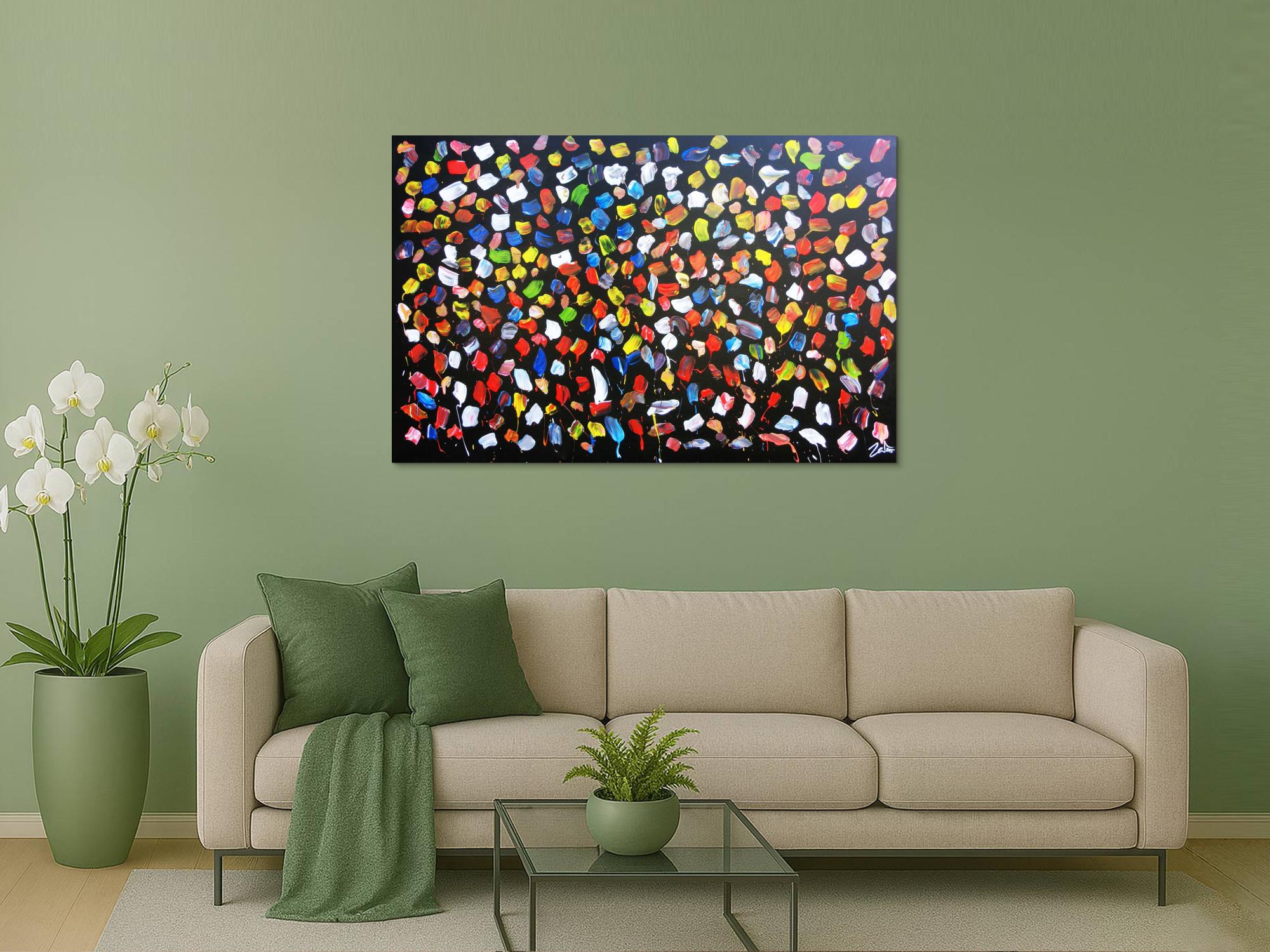 Buntes Acrylbild abstrakt viele Farben modern