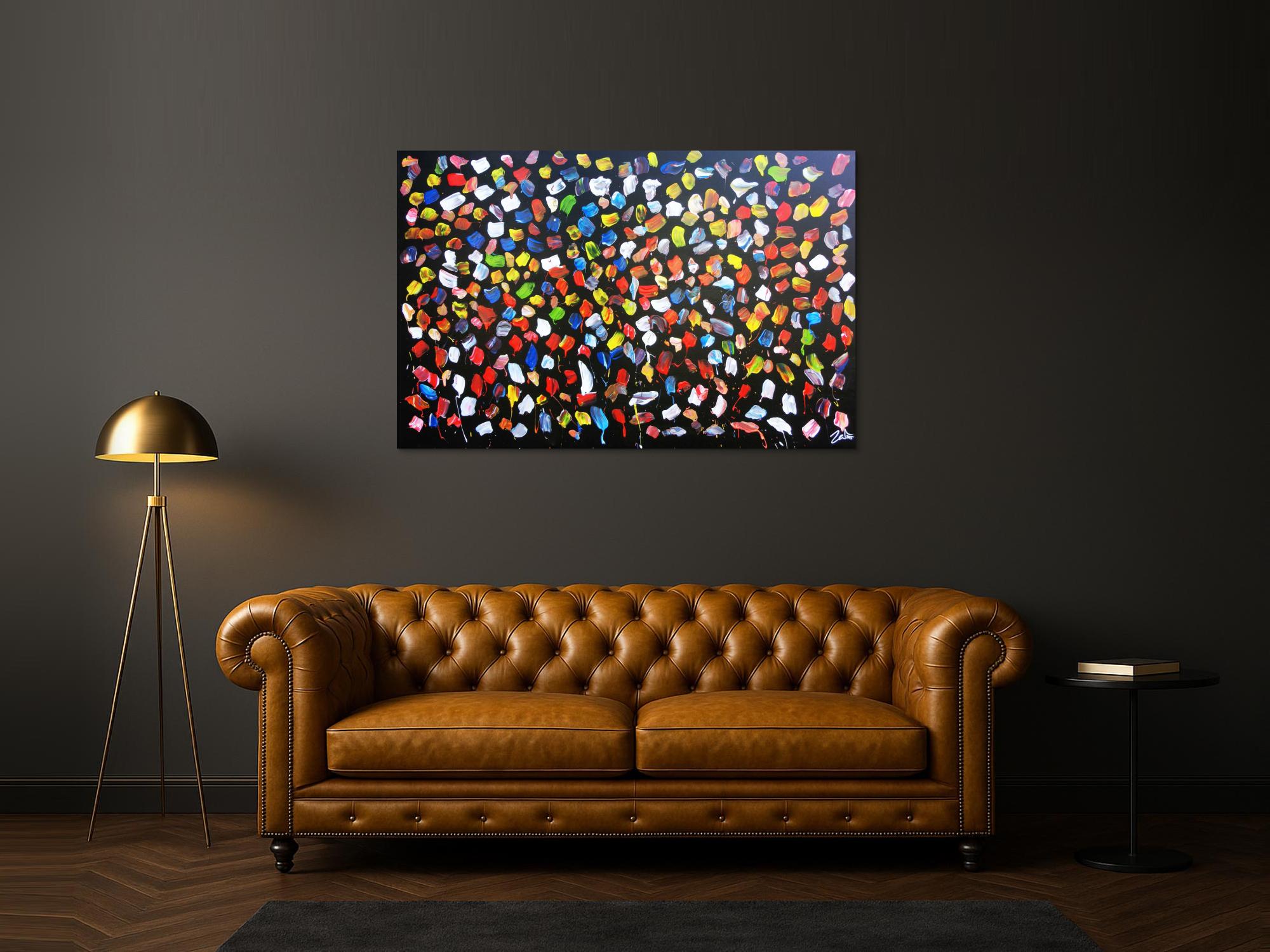 Buntes Acrylbild abstrakt viele Farben modern