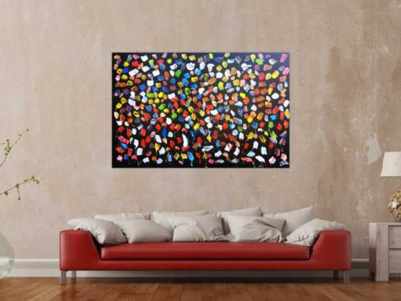Buntes Acrylbild abstrakt viele Farben modern