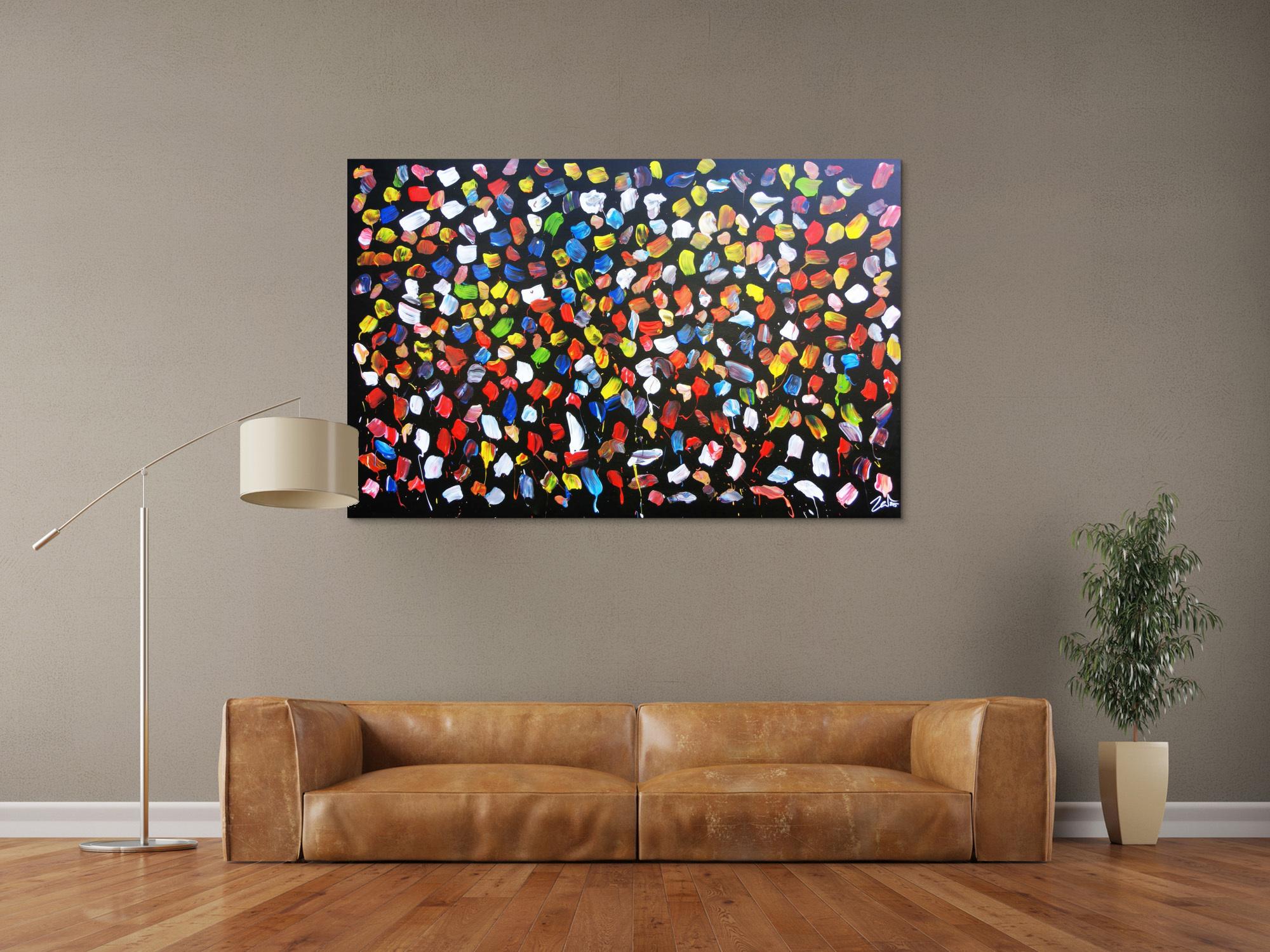 Buntes Acrylbild abstrakt viele Farben modern