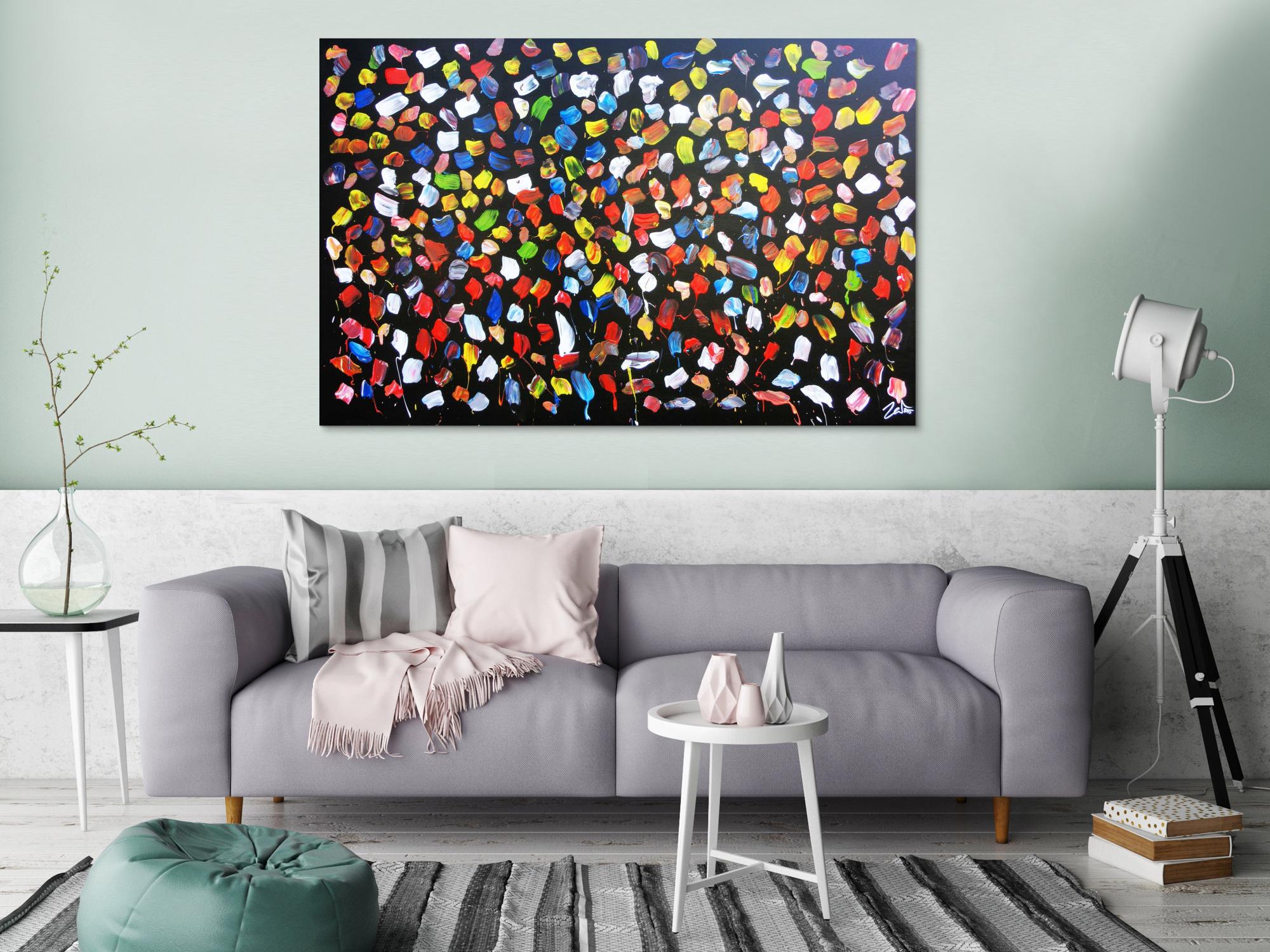 Buntes Acrylbild abstrakt viele Farben modern