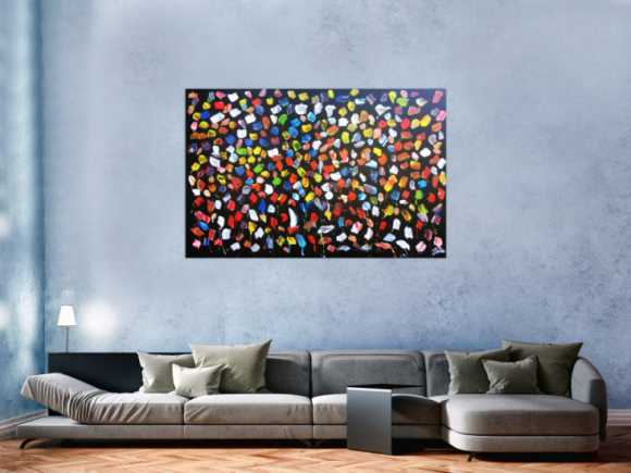 Buntes Acrylbild abstrakt viele Farben modern