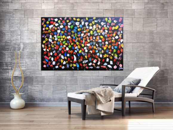 Buntes Acrylbild abstrakt viele Farben modern