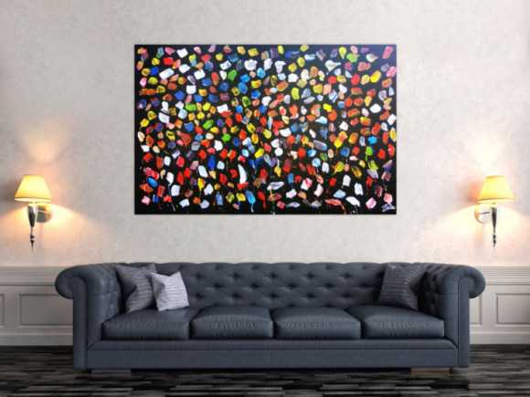 Buntes Acrylbild abstrakt viele Farben modern