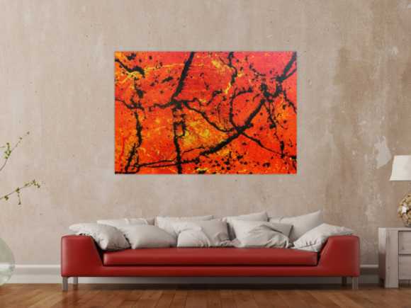 Abstraktes Acrylbild in orange sehr modern