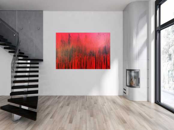 Modernes Acrylbild minimalistisch in rot abstrakt