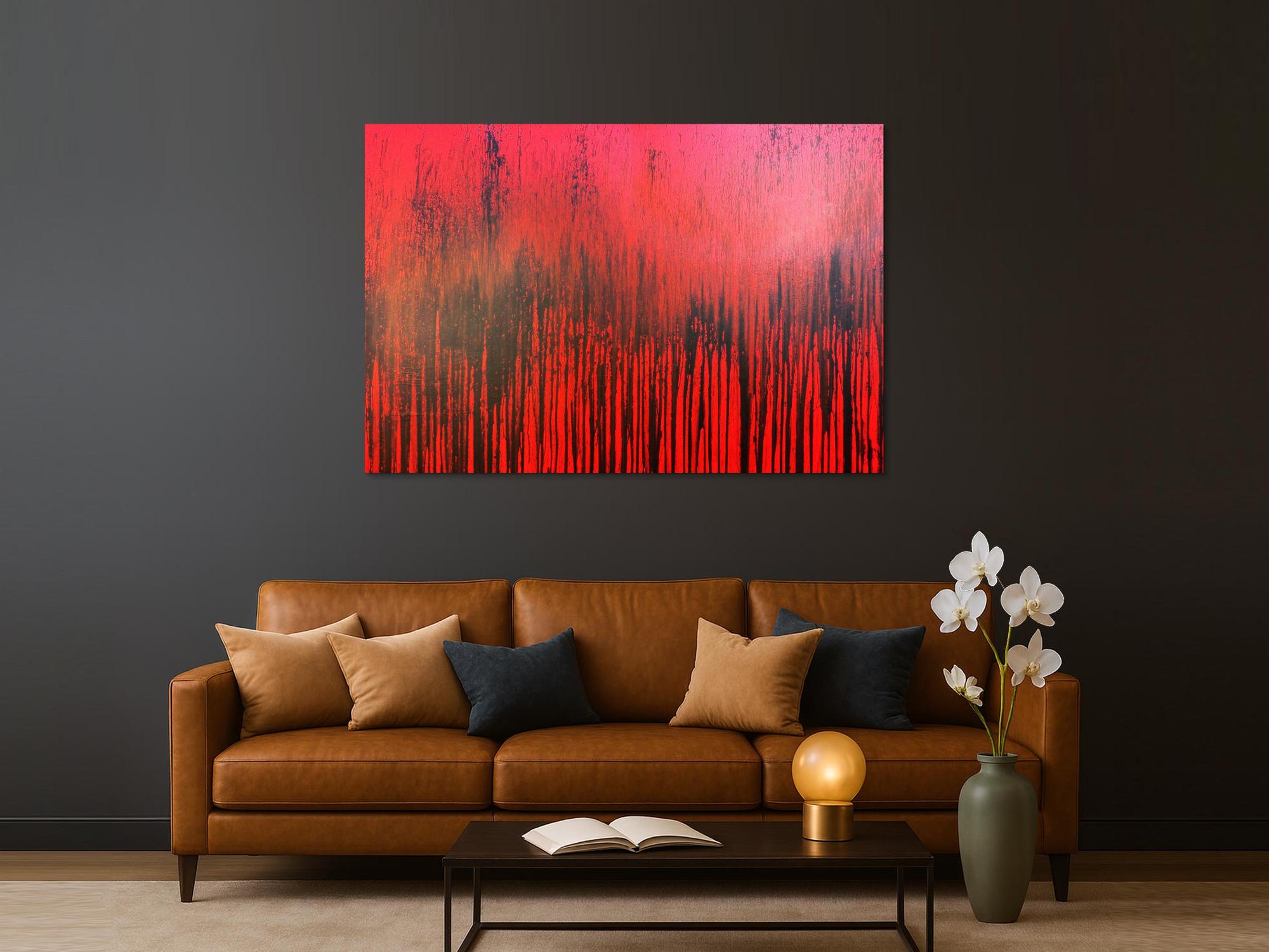 Modernes Acrylbild minimalistisch in rot abstrakt