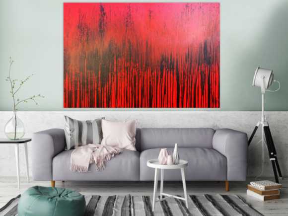 Modernes Acrylbild minimalistisch in rot abstrakt