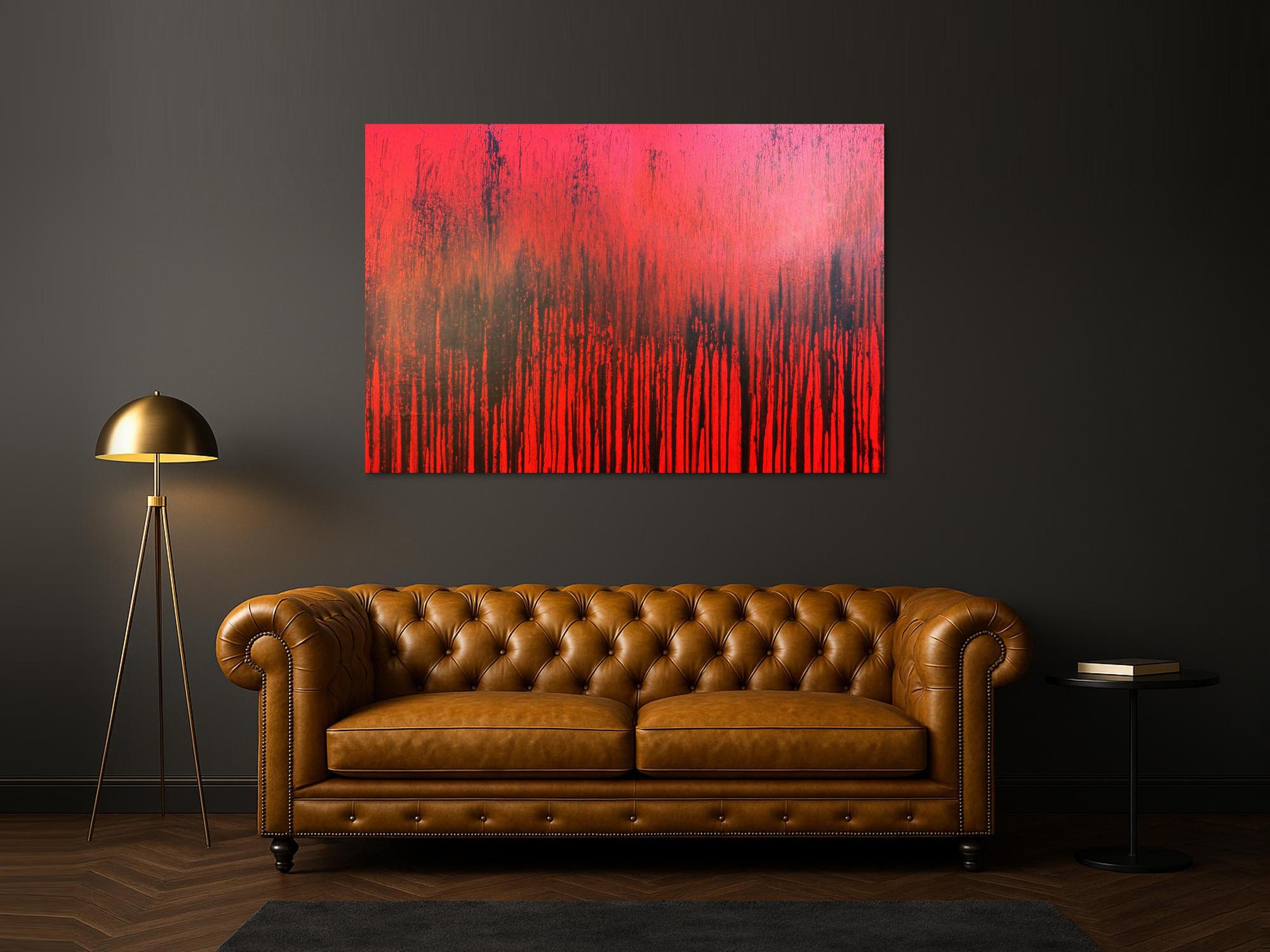 Modernes Acrylbild minimalistisch in rot abstrakt