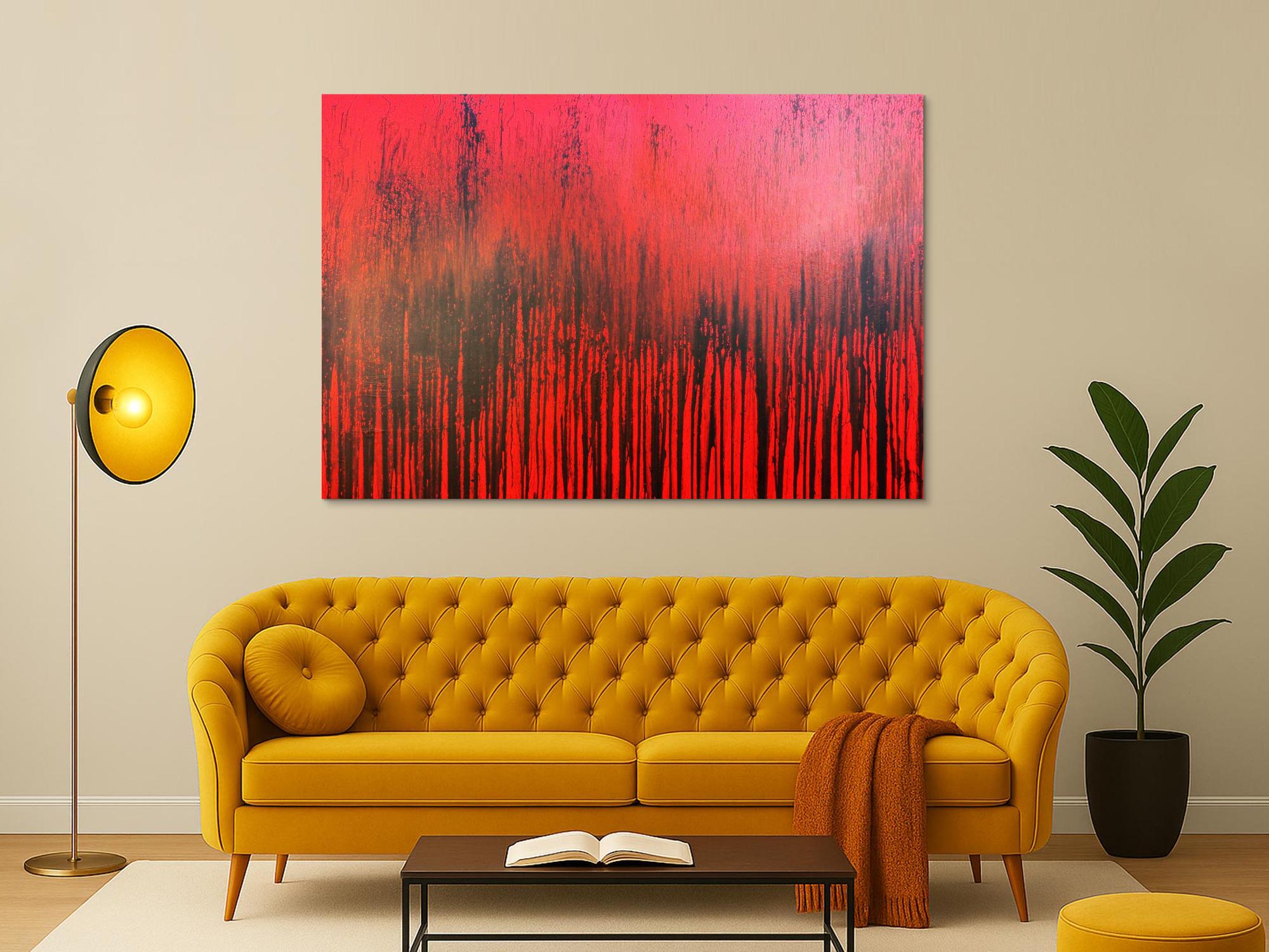 Modernes Acrylbild minimalistisch in rot abstrakt