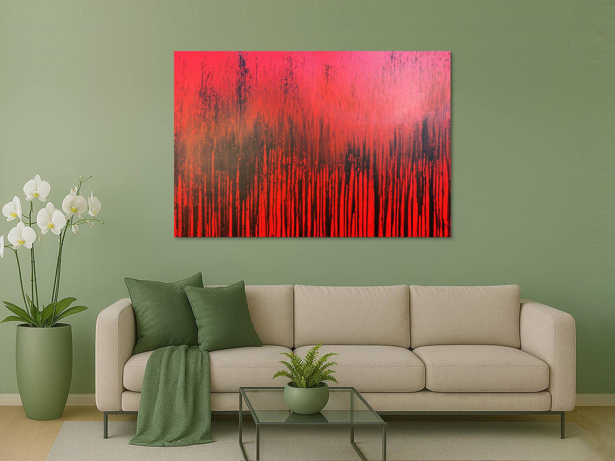 Modernes Acrylbild minimalistisch in rot abstrakt