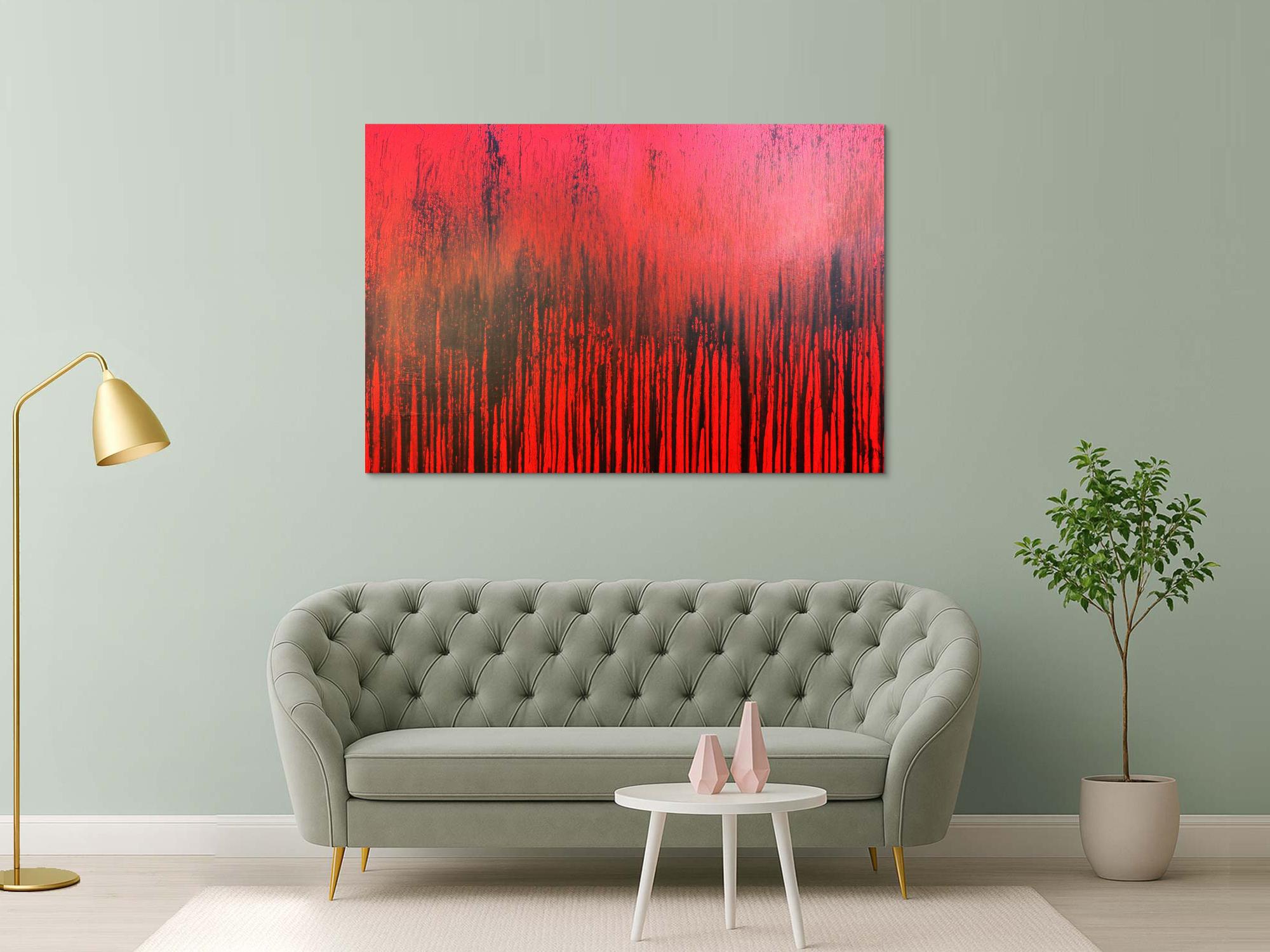 Modernes Acrylbild minimalistisch in rot abstrakt