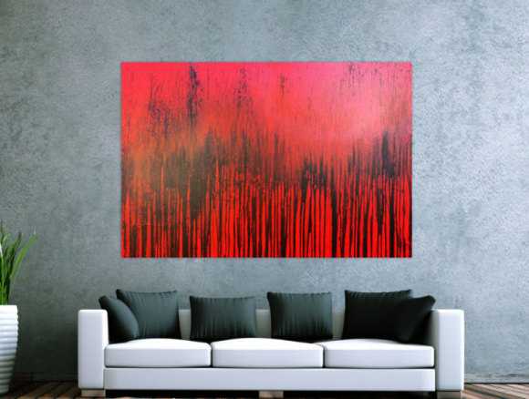 Modernes Acrylbild minimalistisch in rot abstrakt