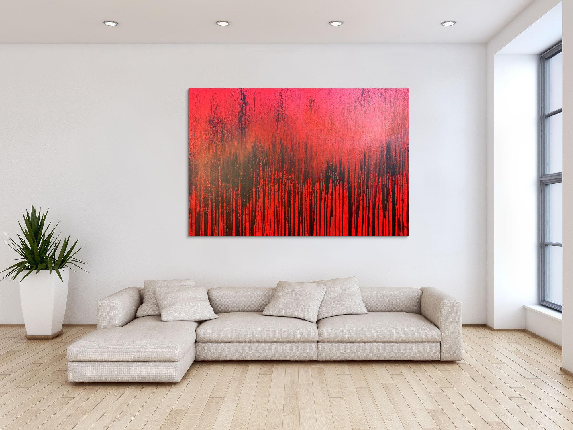 Modernes Acrylbild minimalistisch in rot abstrakt
