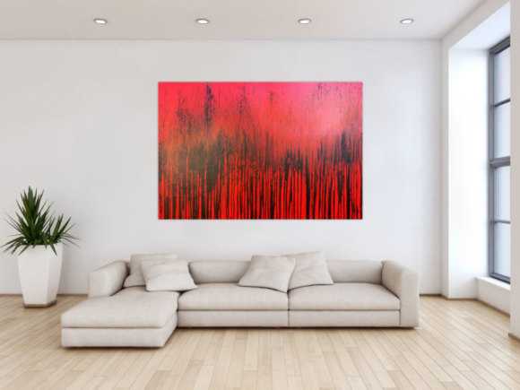 Modernes Acrylbild minimalistisch in rot abstrakt