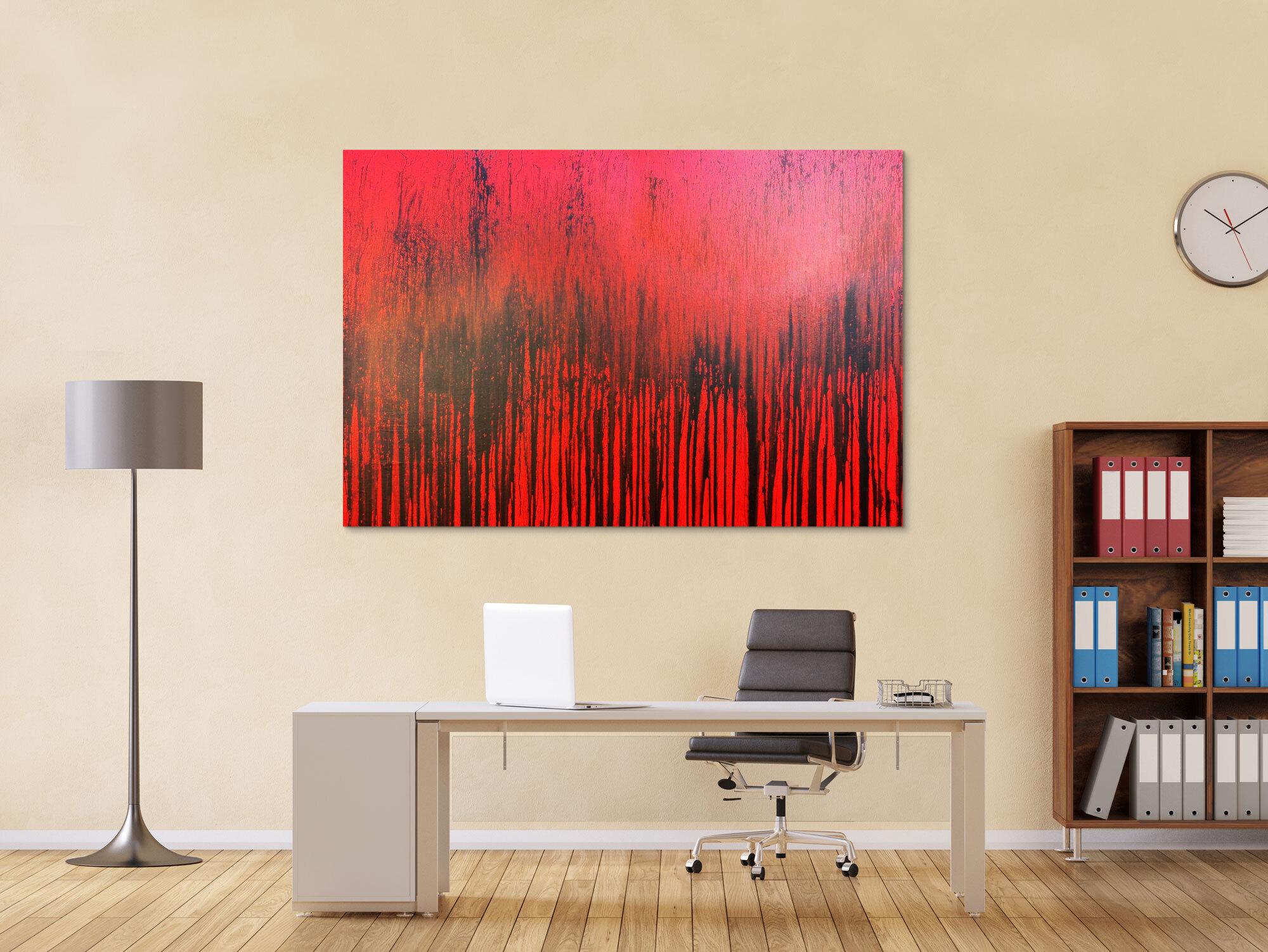 Modernes Acrylbild minimalistisch in rot abstrakt