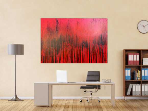 Modernes Acrylbild minimalistisch in rot abstrakt