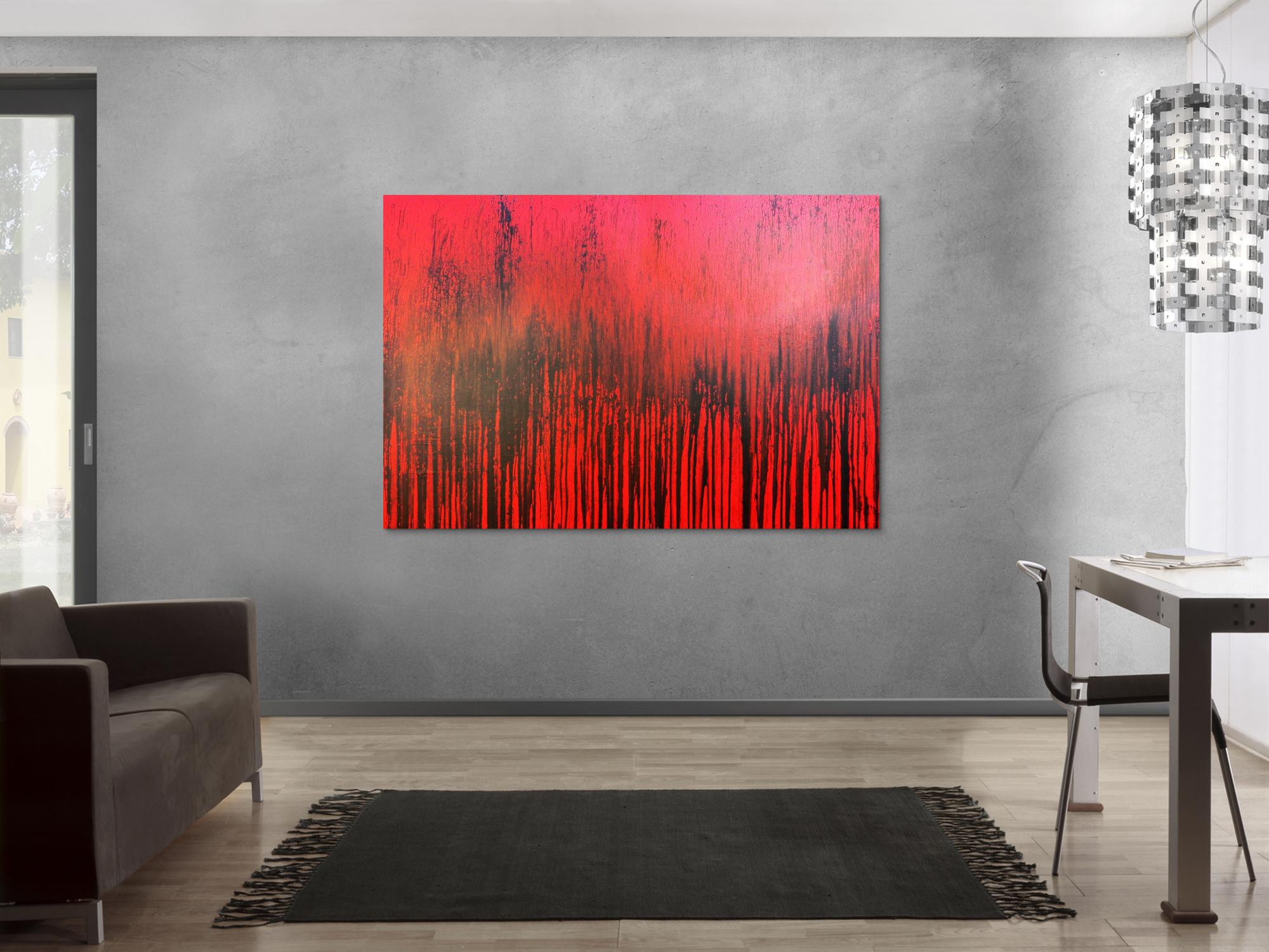 Modernes Acrylbild minimalistisch in rot abstrakt
