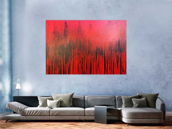 Modernes Acrylbild minimalistisch in rot abstrakt